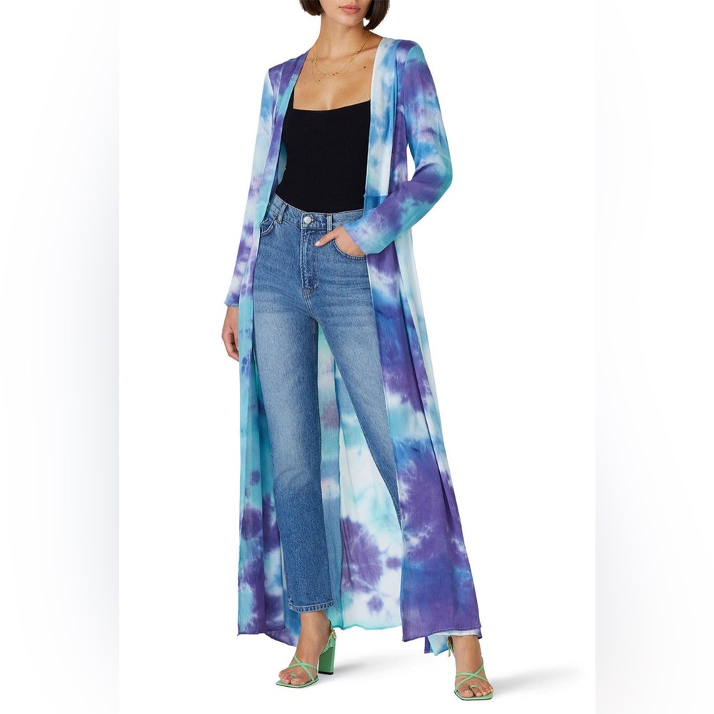 Tie-Dye Long Open Jacket